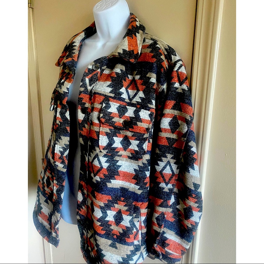 Tribal Patterned Wool Blazer